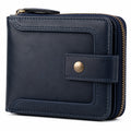 Cartera de Hombre Azul con Cremallera y Broche