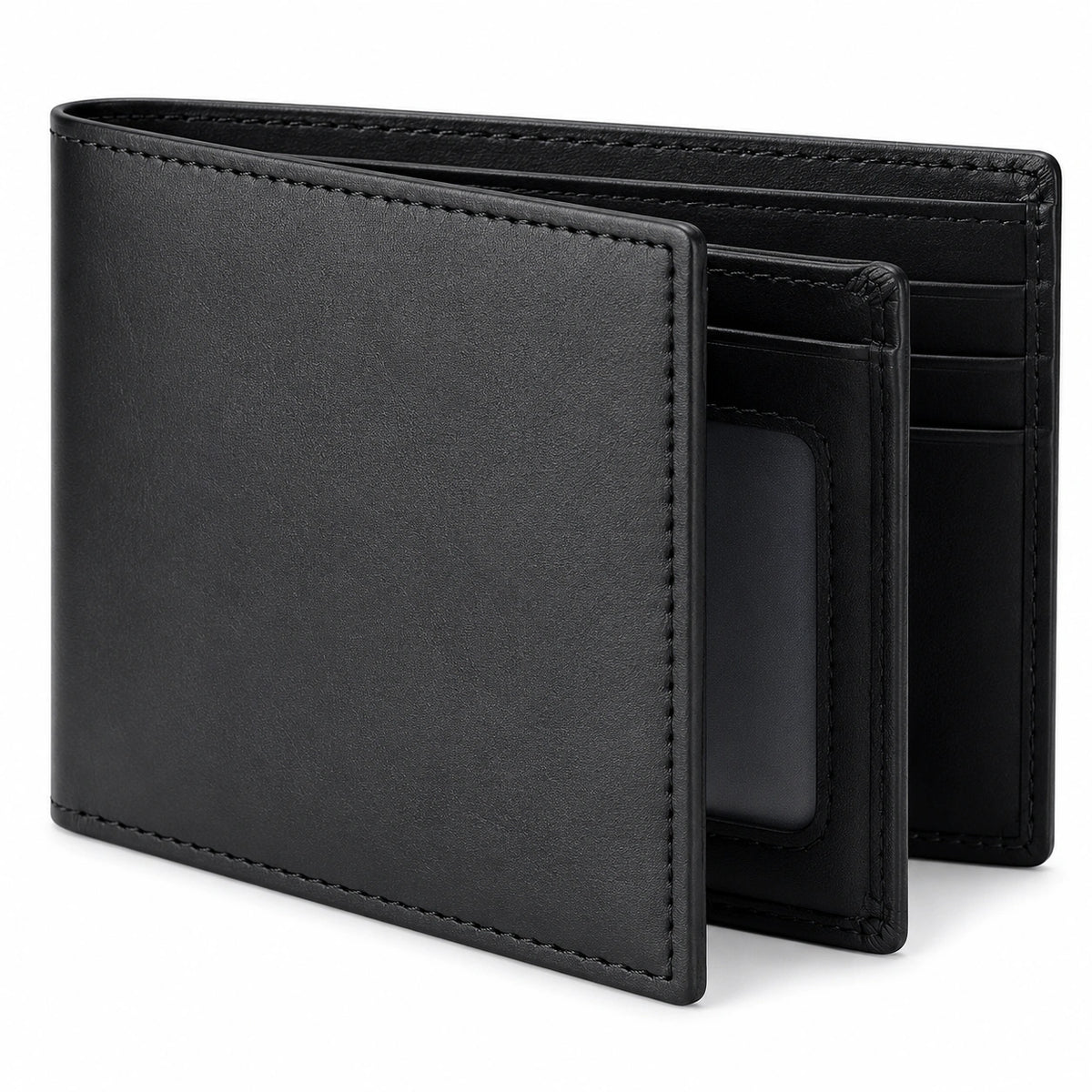 Cartera Negra Clásica de Hombre con Múltiples Compartimentos