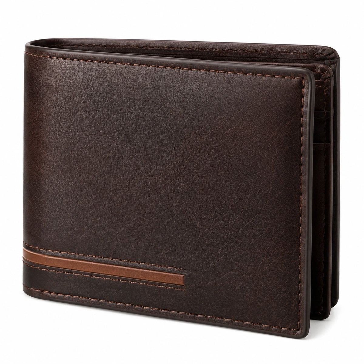 Cartera bilfold para hombre color marrón con múltiples compartimentos