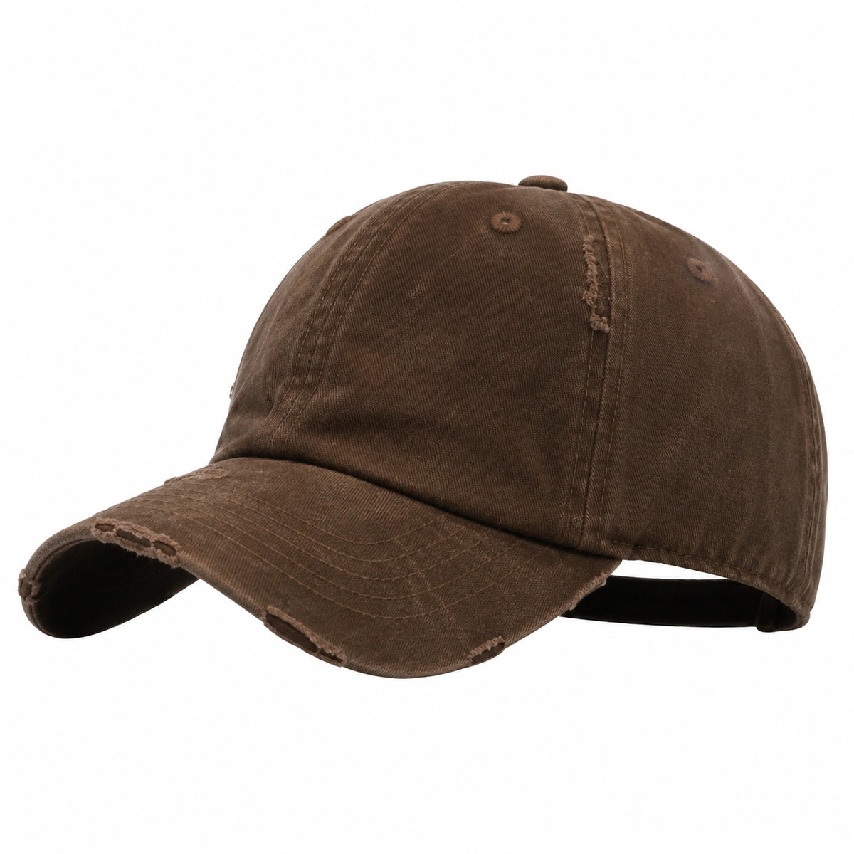 Gorra de béisbol marrón desgastada con estilo vintage