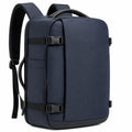 Mochila de viaje impermeable 40L azul marino con compartimentos múltiples