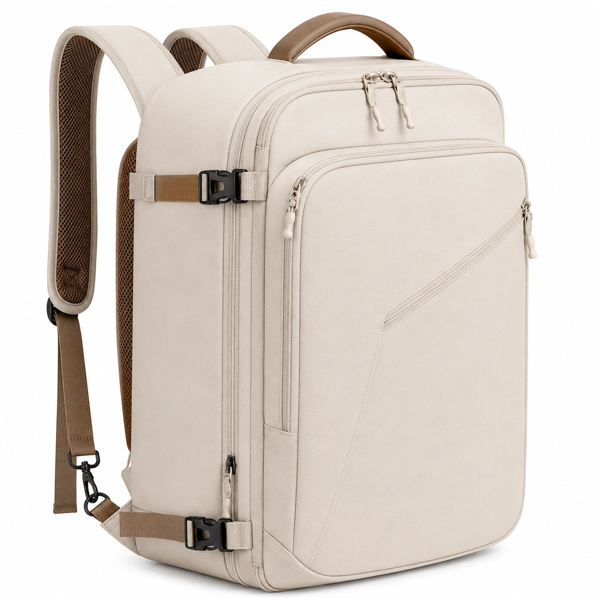 Mochila Expandible de Gran Capacidad Beige