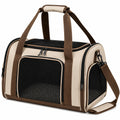 Transportín para Mascotas con Ventilación Beige y Marrón