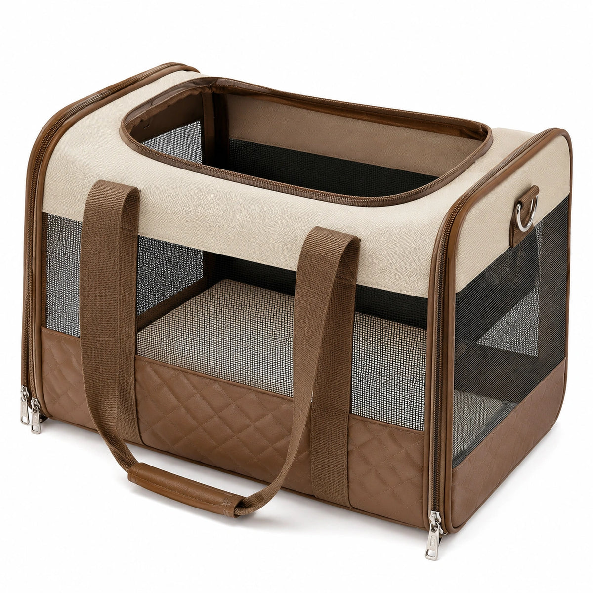 Transportador Plegable para Mascotas Beige/Marrón